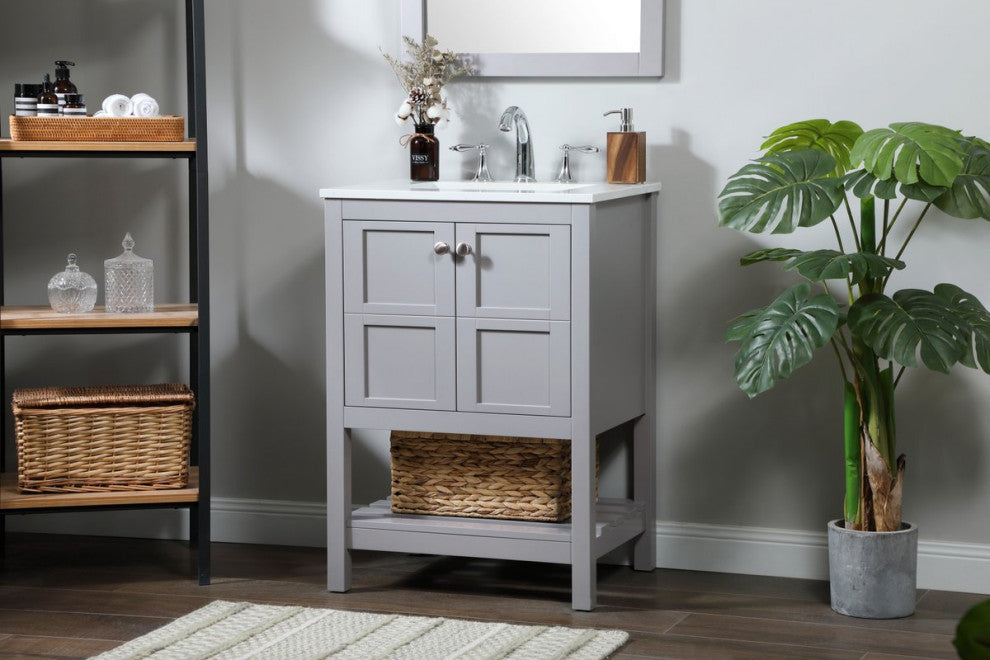 Elegant VF16424GR 24"Single Bathroom Vanity, Gray