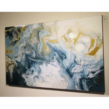 Large Abstract Painting - High Gloss Resin Coated Modern Canvas Wall Art