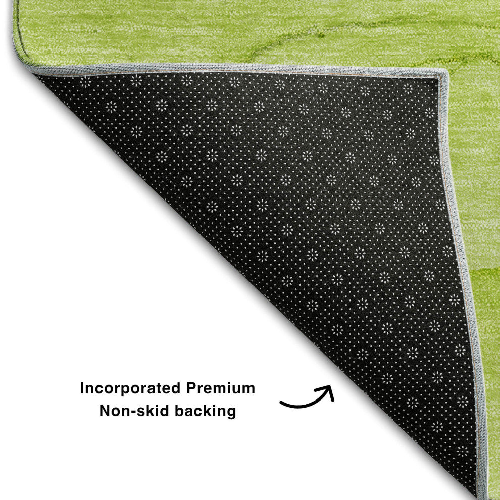 Premium Machine Washable Mayfield AMF507 Green 8' x 8' Round Rug
