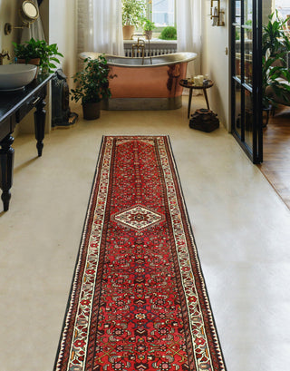 Fine Vintage Distressed Diaval Rust/Ivory Runner, 2'6 x 13'3