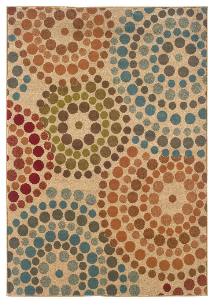 Oriental Weavers Emerson Gold/Blue Geometric Indoor Area Rug 6'7"X9'6"