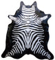 Reverse Zebra Stenciled Brazilian Cowhide