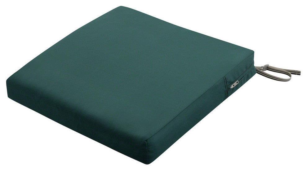 Square Patio Seat Cushion Slip Cover and Foam, Mallard Green, 19"x19"x3"