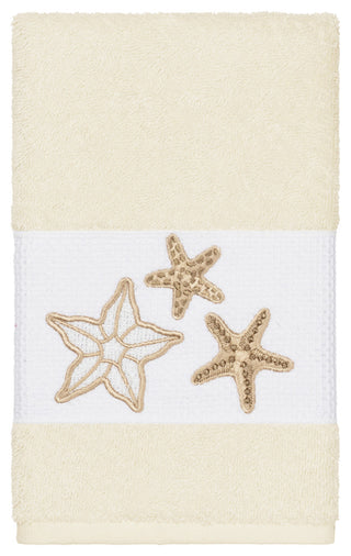 Lydia Embellished Hand Towel, Cream