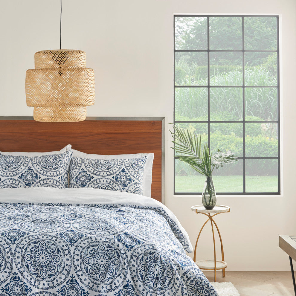 Nourison DSC03 Bedding, Navy, 3 Pc Set