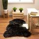 Plush and Soft Faux Sheepskin Fur Shag Area Rug, Black, 2'' X 4'' Sheespkin