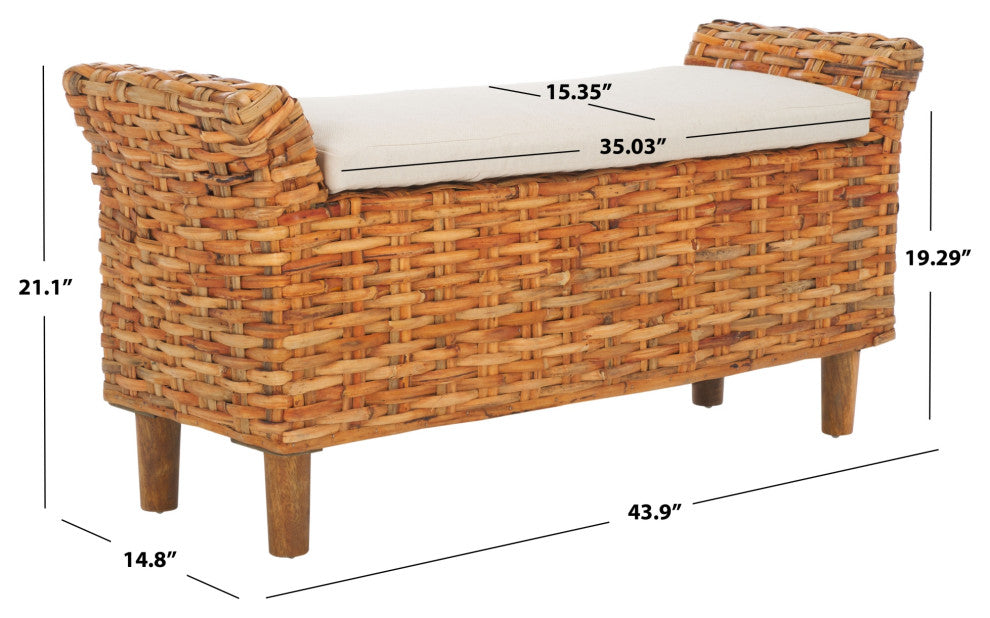 Safavieh Palermo Bench, White/Natural