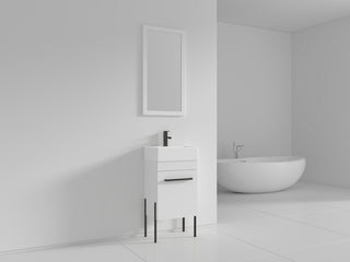Fine Fixtures Modern Vanity Set, White, 18", Black Hardware
