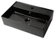 Black Matte 24" Modern Rectangular Above Mount Ceramic Sink With Faucet Hole