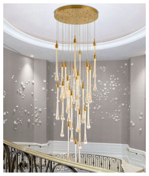Luxury modern crystal chandelier for staircase, living space, bathroom., 28 Lights