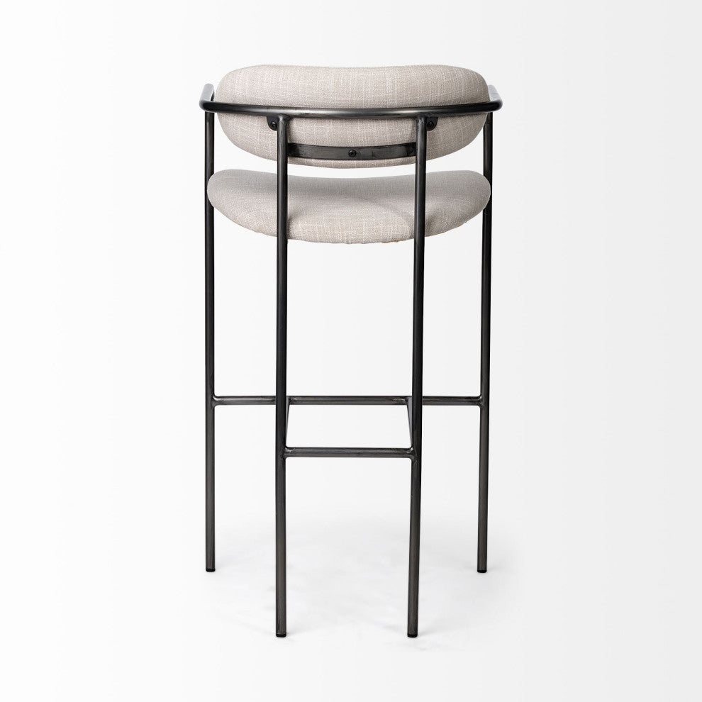 Parker Beige Fabric Seat with Dark Grey Metal Frame Bar Stool