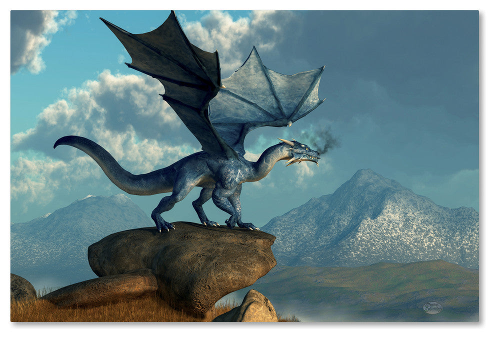 Daniel Eskridge 'Blue Dragon' Canvas Art, 30" x 47"
