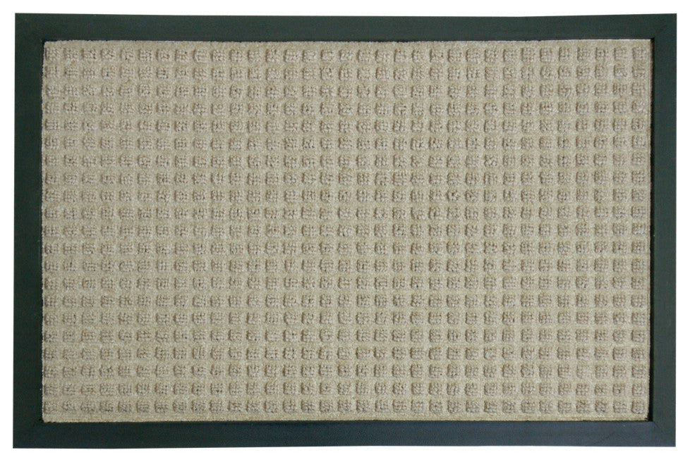 Rubber-Cal "Nottingham" Rubber Backed Carpet Mat - 3 x 5 feet - Tan