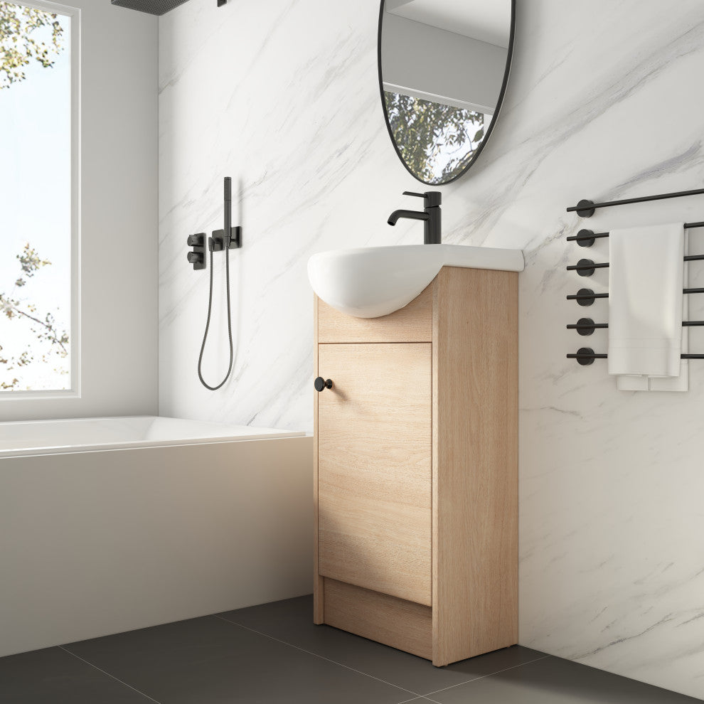 TATEUS Freestanding Bathroom Vanity, Small Bathroom Vanity With Sink  18 Inch