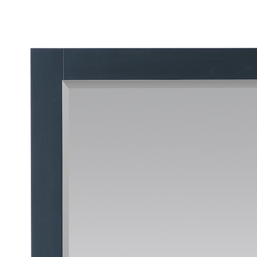Maribella Rectangular Bathroom Wood Framed Wall Mirror, Blue, 34"