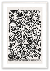 12" x 16" Opaque White Abstract People #1 Framed Print