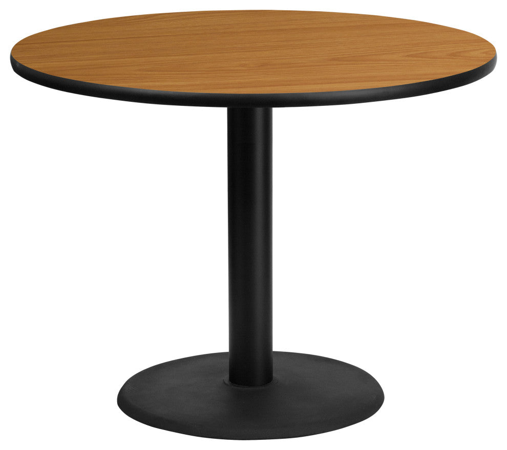 42'' Round Natural Laminate Table Top with 24'' Round Table Height Base