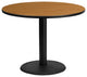 42'' Round Natural Laminate Table Top with 24'' Round Table Height Base
