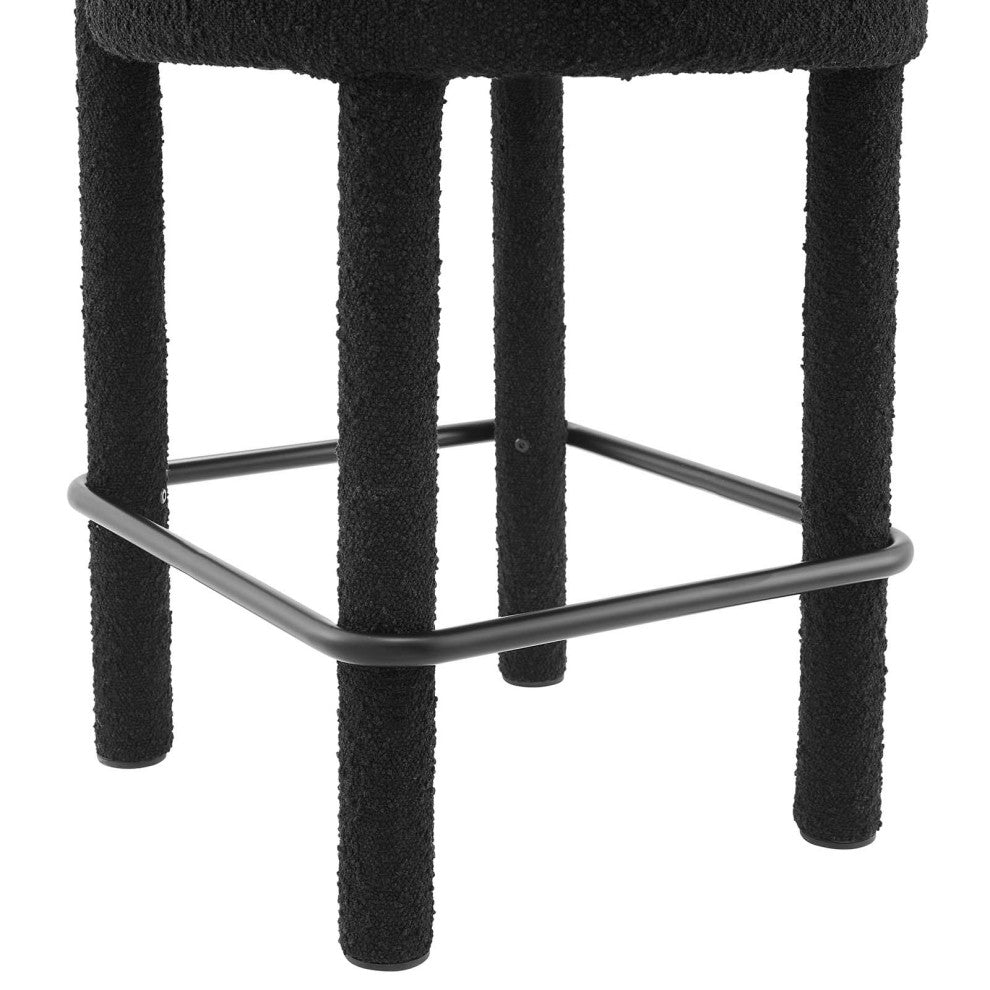 Toulouse Boucle Fabric Counter Stool - Black Black