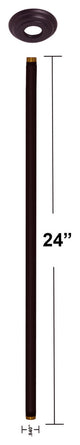 1/2" Ips X 24" Ceiling Mounted Shower Arm With Flange In Oil Rubbed Bronze, Oil Rubbed Bronze