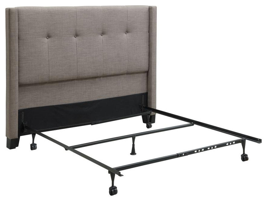 Madeleine Wingback Upholstered Headboard in Dolphin Linen