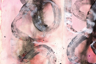 Pink black abstract minimal artwork