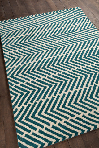 Davin Contemporary Area Rug, Blue and White, 7'x10'