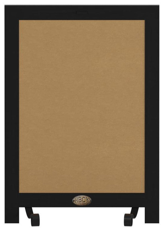 Canterbury Magnetic Chalkboard WithMetal Scrolled Legs, Hang or Countertop Board, 12" X 17" - Black