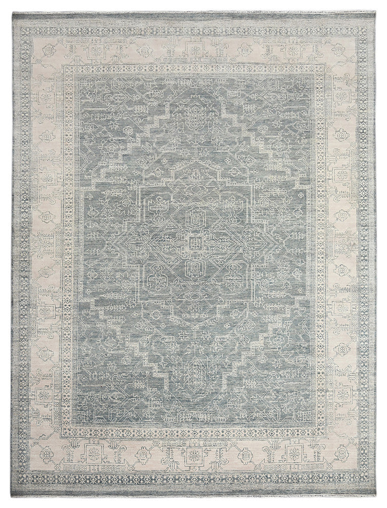 Nuit Arabe Roselle Area Rug, Light Blue, 2' x 3', Bordered