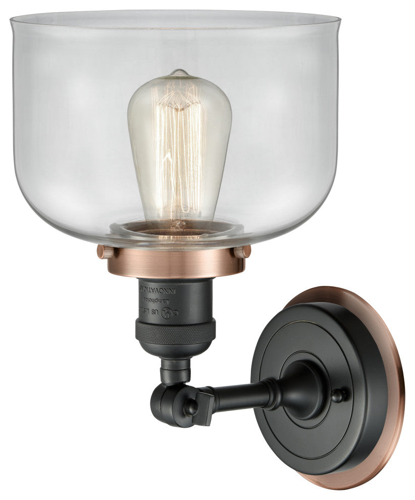 INNOVATIONS LIGHTING 203BK-BPAC-HRAC-G72 Large Bell 1 Light Mixed Metals Sconce