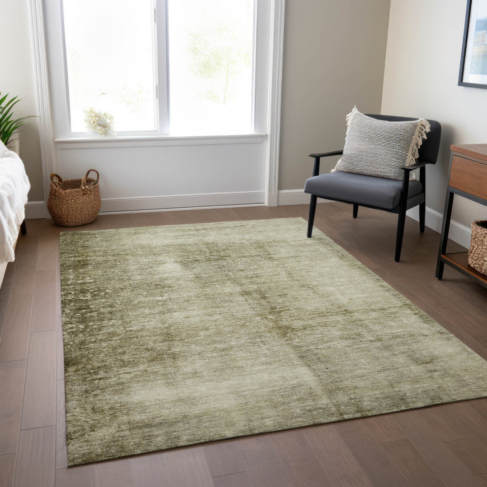 Machine Washable Indoor/Outdoor Chantille ACN1884 Khaki 3' x 5' Rug