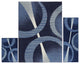 Home Dynamix Ariana Arcata Area Rug 3 Piece Set, Geometric Navy Blue