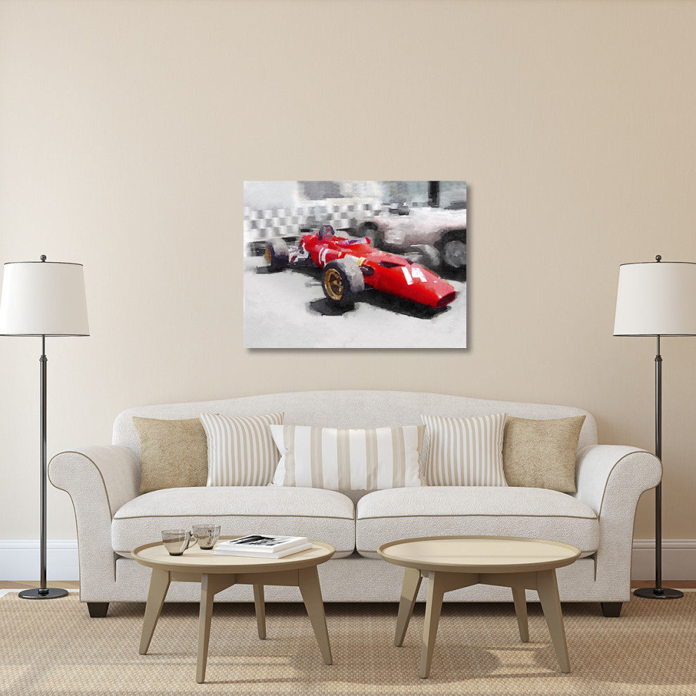 "Ferrari 312 Laguna Seca Watercolor" Fine Art Print