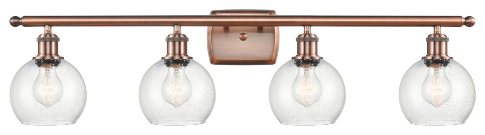 Innovations 516-4W-AC-G124-6 4 Light Bath Vanity Light, Antique Copper