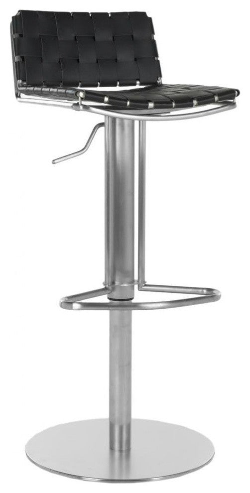 Safavieh Floyd Gas Lift Swivel Barstool, Black