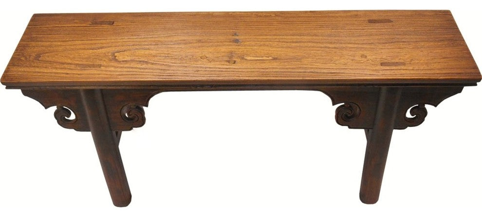 Splayed Leg Wooden Chinese Kung Foo Bench