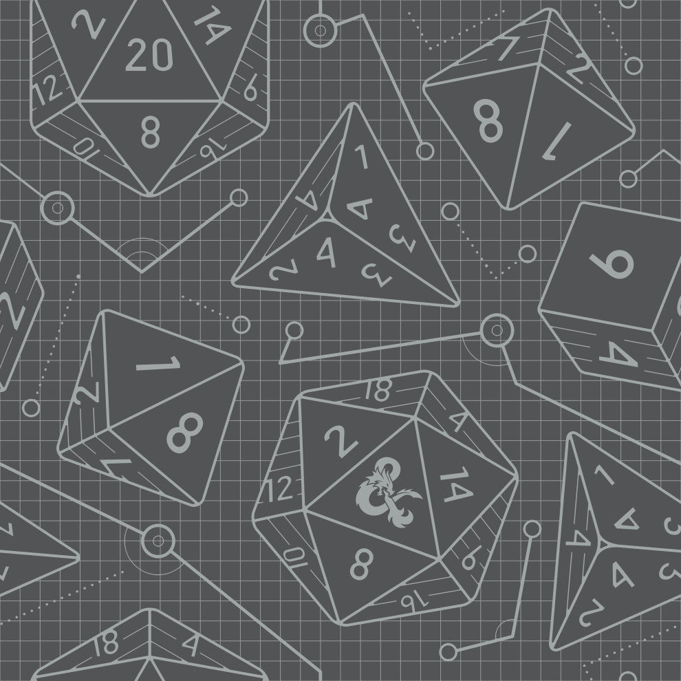 Charcoal Dungeons & Dragons Peel & Stick Wallpaper