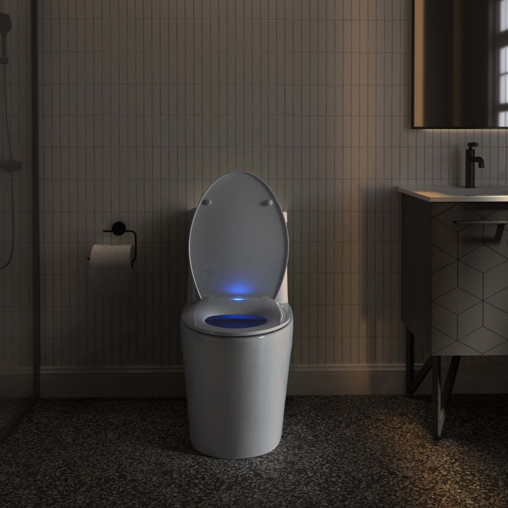 Lumiere Elongated Quick-Release Toilet Seat With Night Light