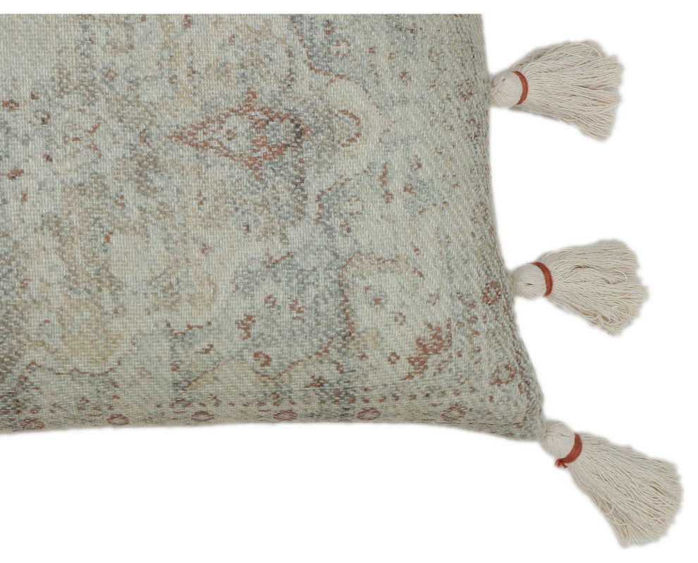 Sand Machine Woven with Tassels Lawson Throw Pillow, 16" x 26"