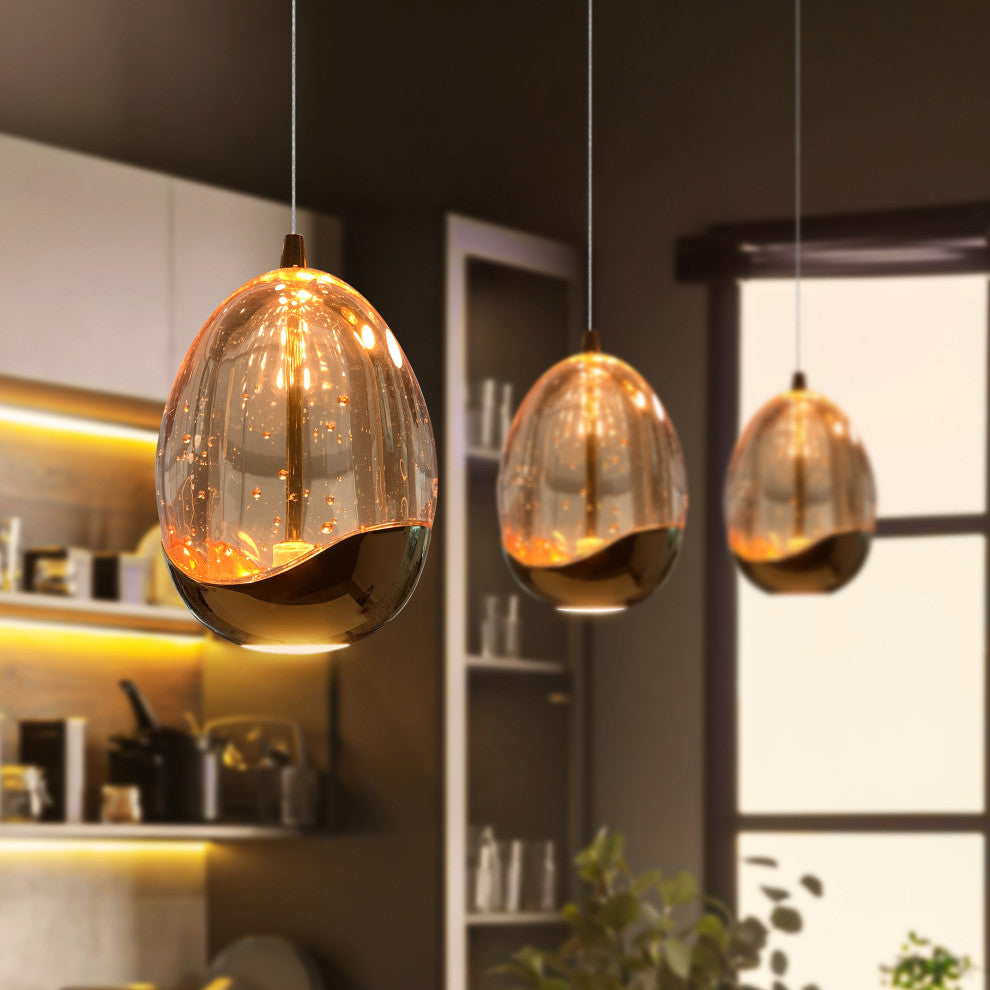 Venezia 3.5" ETL Certified Integrated LED Pendant Lighting Fixture, Gold