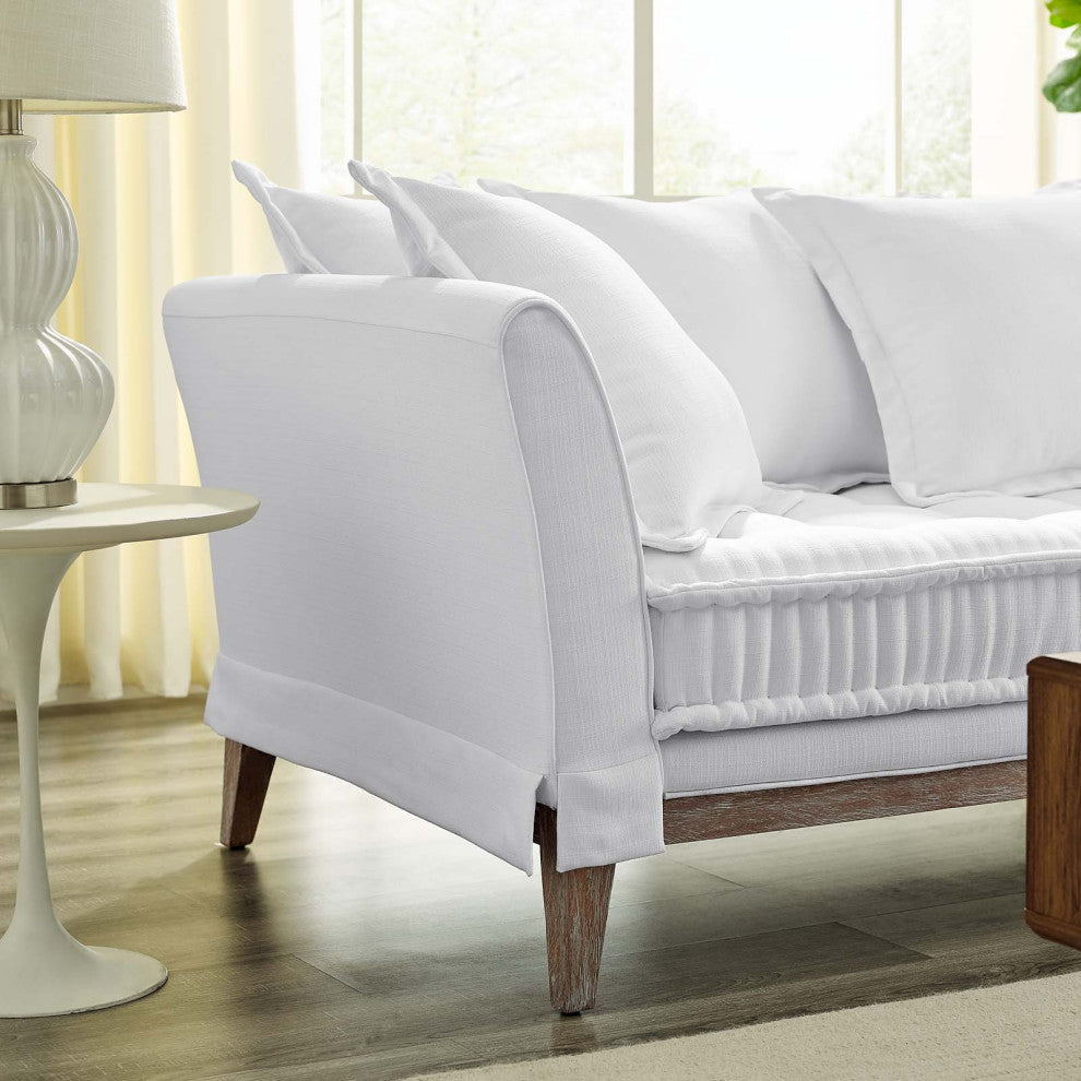 Sofa, Fabric, White, Modern, Living Lounge Room Hotel Lobby Hospitality