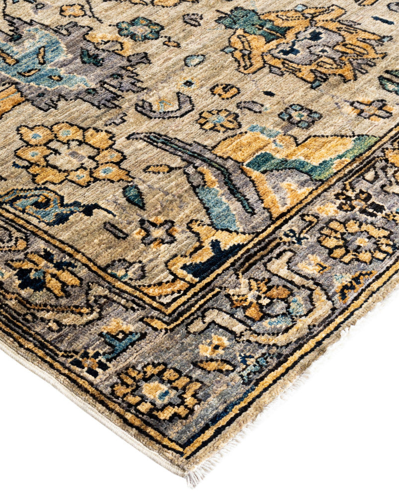 Serapi One-of-a-Kind Hand-Knotted Area Rug Light Gray, 3'11" x 5'10"