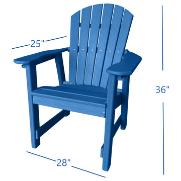 Phat Tommy Outdoor Dining Chair - Weatherproof Patio Seating, Poly Furniture, Blue