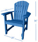 Phat Tommy Outdoor Dining Chair - Weatherproof Patio Seating, Poly Furniture, Blue