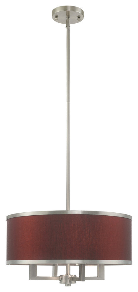 Livex Lighting Brushed Nickel 4-Light Pendant Chandelier