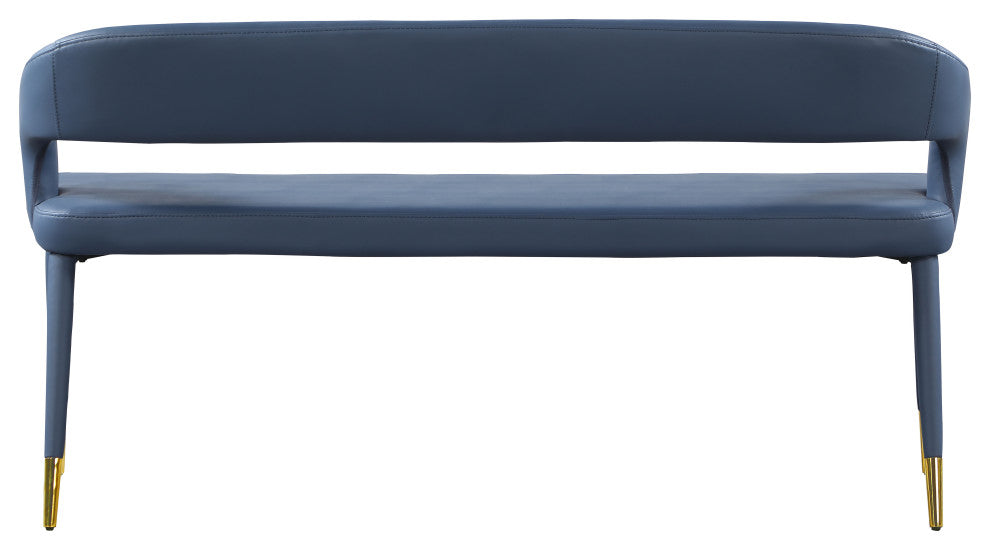 Destiny Upholstered Bench, Navy, Vegan Leather