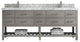 Parker 84 Double Sink Bathroom Vanity Elephant Skin Gray 2" Carrara Marble