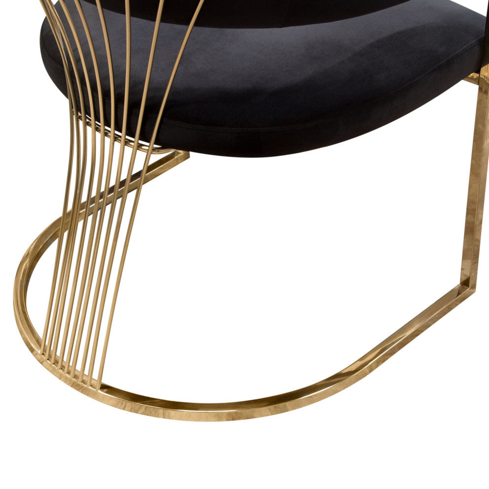 Solstice Dining Chair, Black Velvet