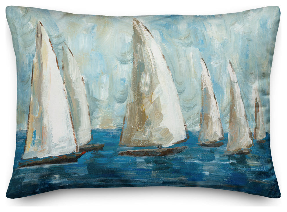 Painted Sailboats 14x20 Indoor/Outdoor Pillow