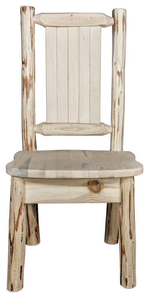 Montana Collection Side Chair Bear Design, Ready to Finish, Bronc Design, Lacque